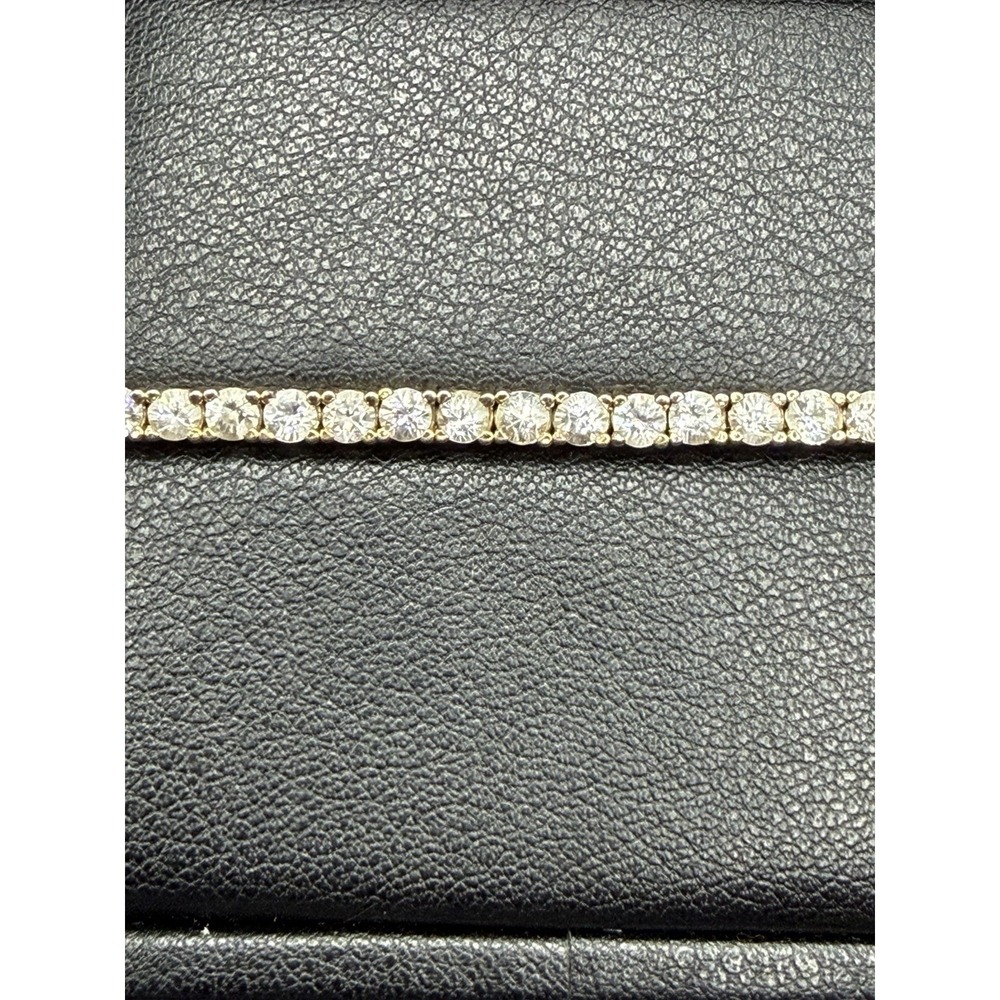 Vintage Gold Sterling Silver CZ Tennis Bracelet 6.75" 9 Grams J30